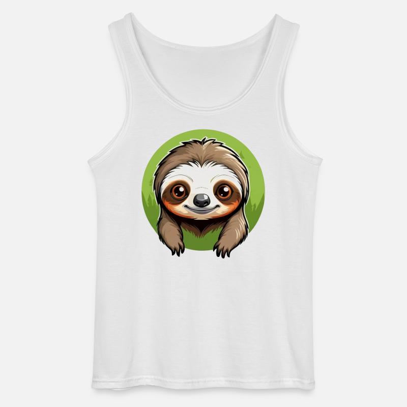 Lazy Tree Sloth - Gildan Männer Tank Top - Weiß