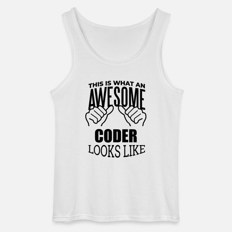 Coder - Gildan Men’s Tank Top - white