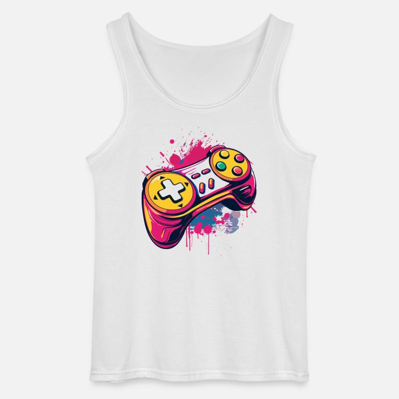 Gaming Controller - Gildan Männer Tank Top - Weiß