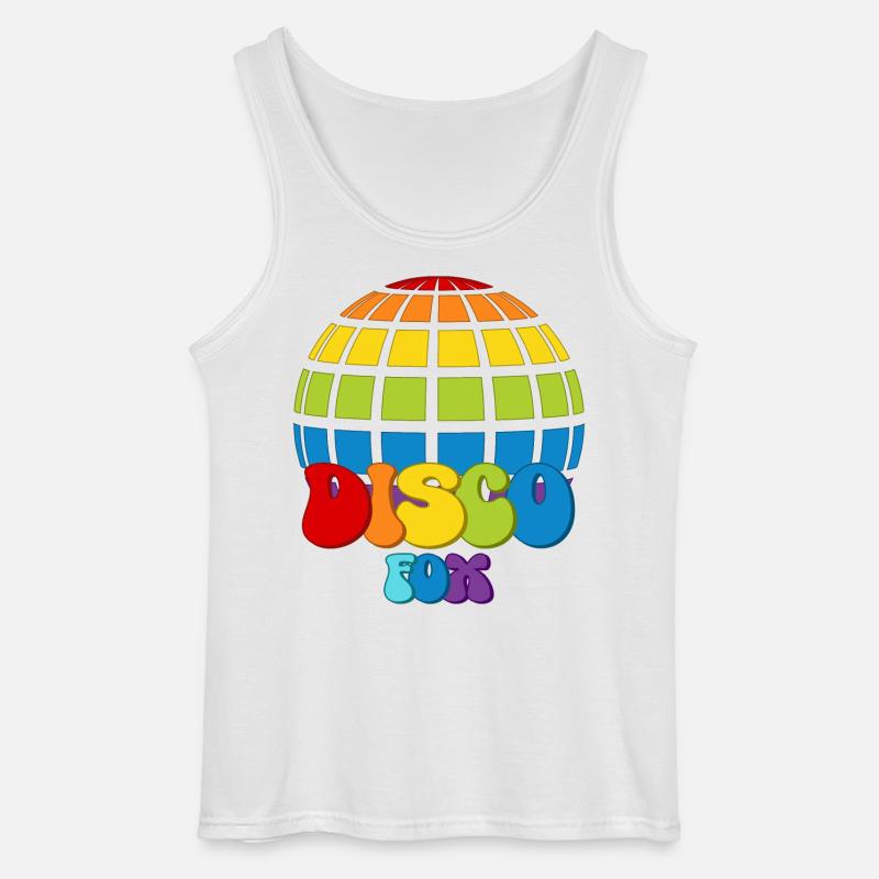 Disco Fox Discokugel Groovy Discothek Discofox - Gildan Männer Tank Top - Weiß