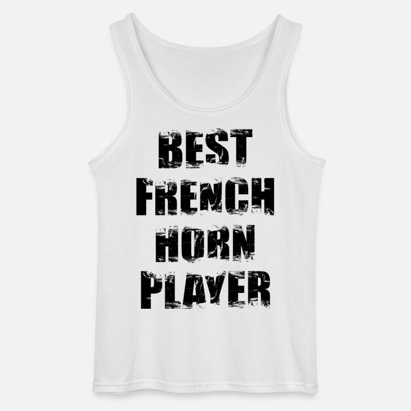 French horn player - Gildan Men’s Tank Top - white