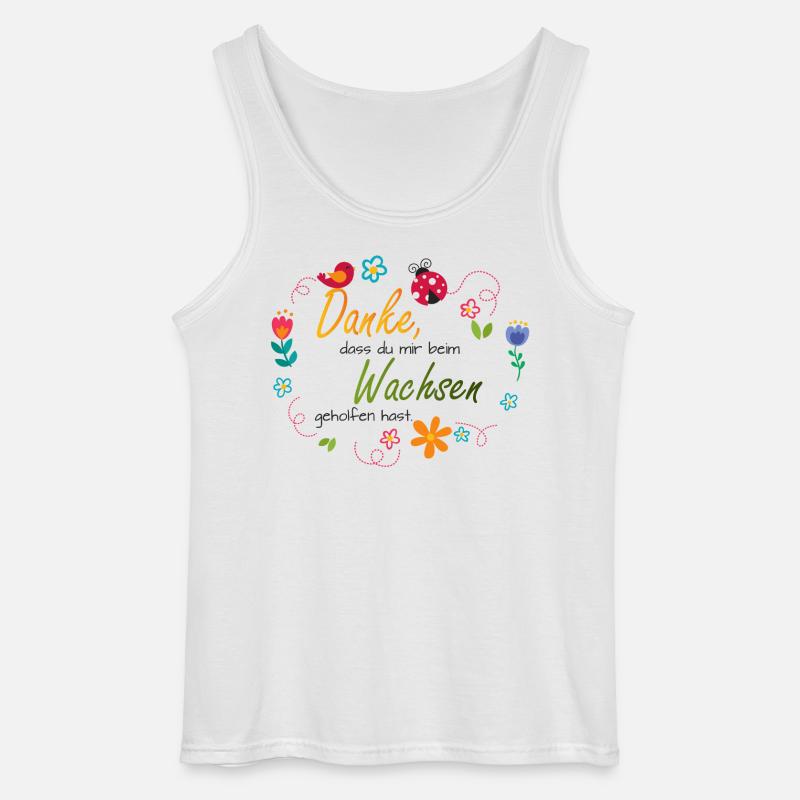 Blumenkranz - bunte Blumen - Vogel - Marienkäfer  - Gildan Männer Tank Top - Weiß