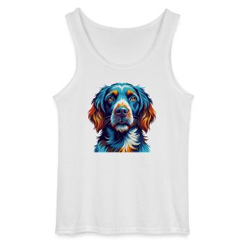 Braque allemand à poil long chien race dessin animé Kawaii - Débardeur Gildan Homme - blanc - Devant - AI Model Male 185 dark (185cm)