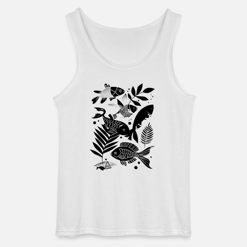 Fischen Comic - Gildan Männer Tank Top - Weiß