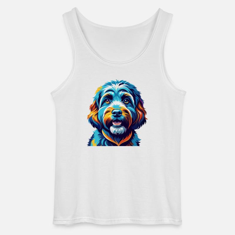 Cockapoo Hunderasse Bunt Karikatur Kawaii - Gildan Männer Tank Top - Weiß