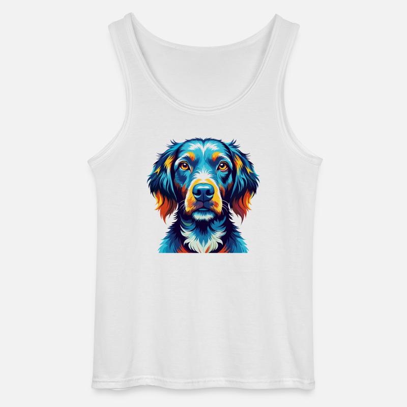Pudelpointer Hunderasse Bunte Karikatur Kawaii - Gildan Männer Tank Top - Weiß