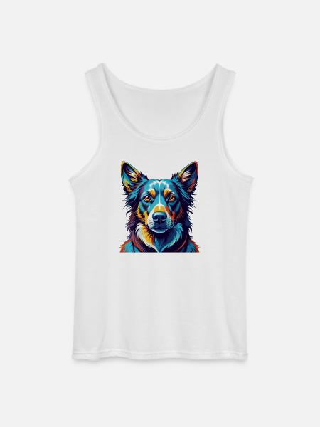 Uruguayan Cimarron Dog Breed Cartoon Kawaii - Gildan Men’s Tank Top - white