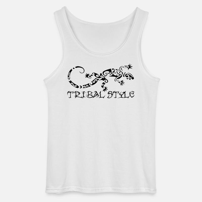 Polynesische schwarze Eidechse - Gildan Männer Tank Top - Weiß