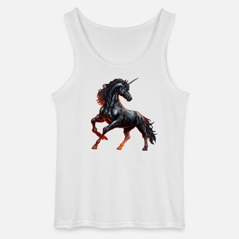 Das mächtige schwarze Einhorn - Gildan Männer Tank Top - Weiß
