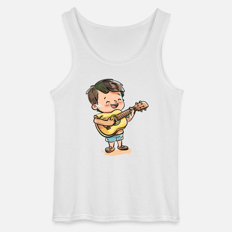 Ukulele Junge Grafik - Gildan Männer Tank Top - Weiß