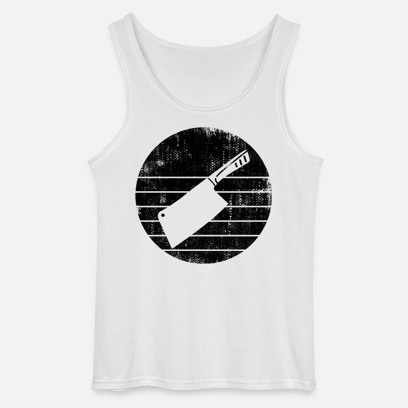 Hackbeil Skizze - Gildan Männer Tank Top - Weiß