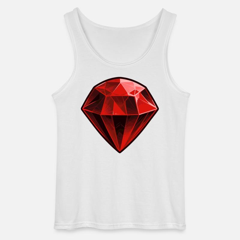 Precious Red Ruby Gemstone - Gildan Men’s Tank Top - white
