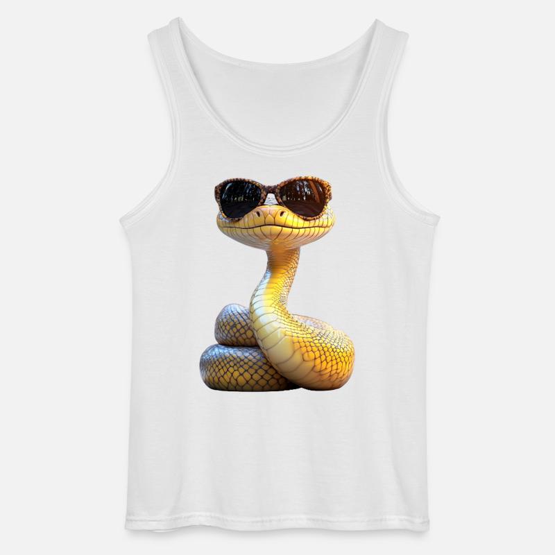 Schlange Python Kobra Mamba Klapperschlange Snake - Gildan Männer Tank Top - Weiß