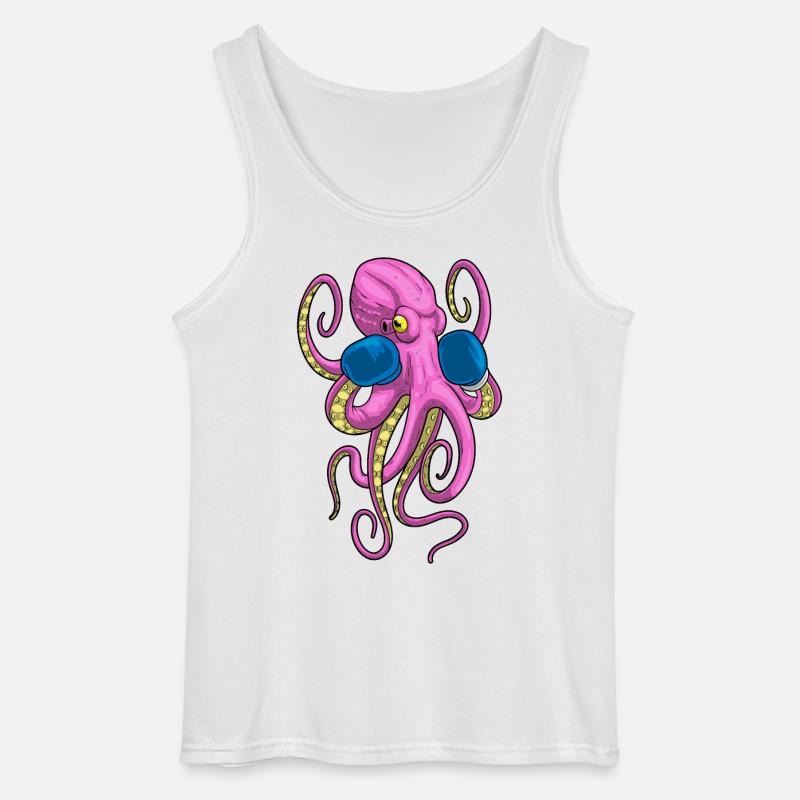 Krake Boxer Boxhandschuhe Boxen - Gildan Männer Tank Top - Weiß