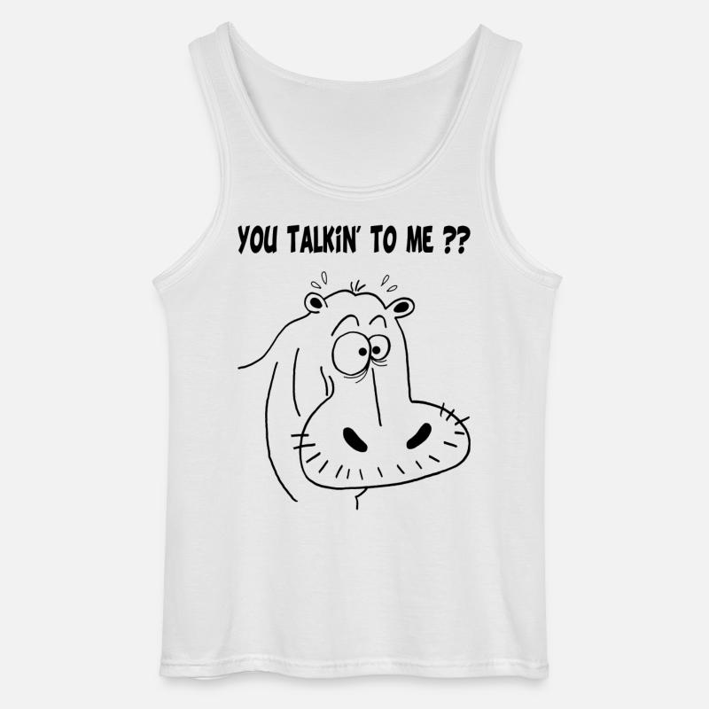 Schwarzes Nilpferd - Gildan Männer Tank Top - Weiß