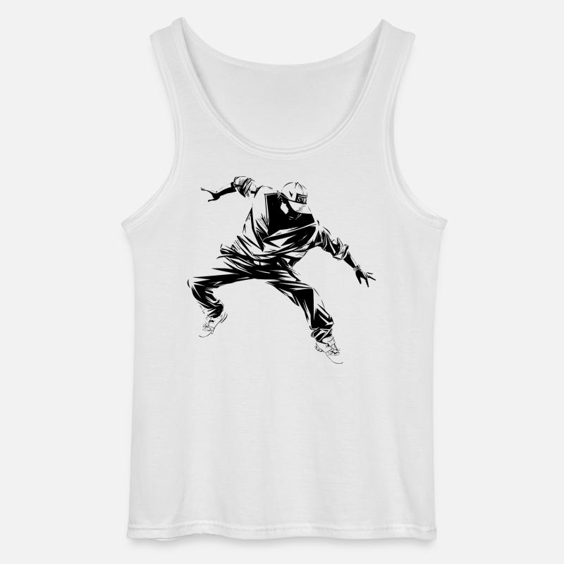 B Boy Grafik - Gildan Männer Tank Top - Weiß