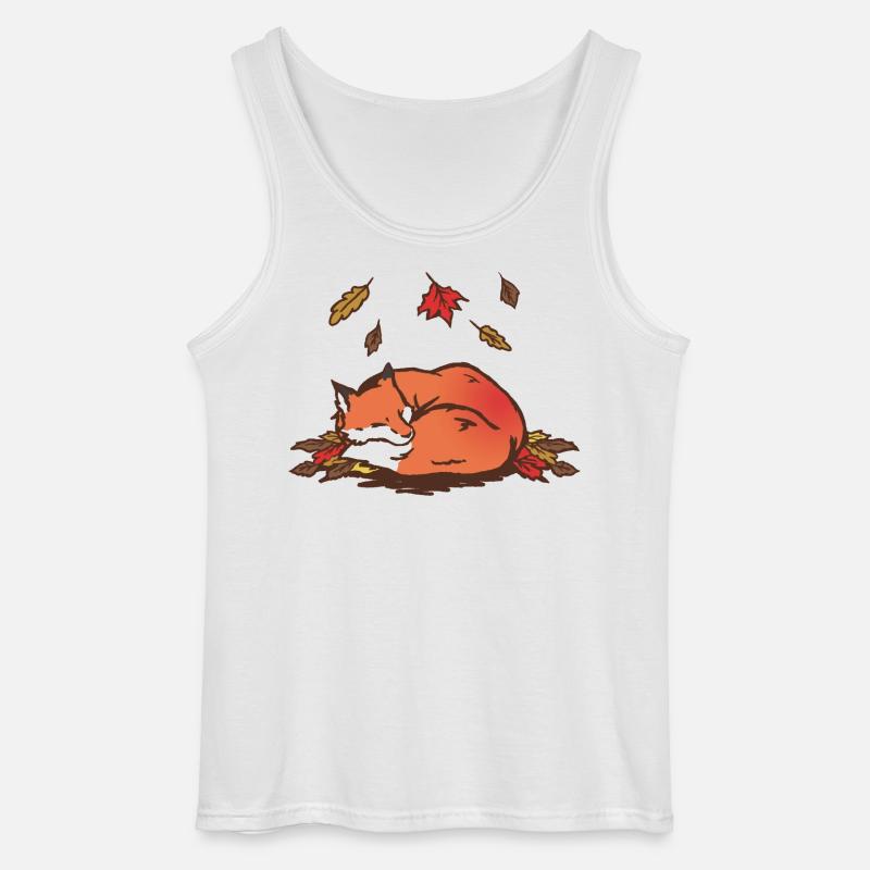 Ruhiger Herbstfuchs Illustration - Gildan Männer Tank Top - Weiß