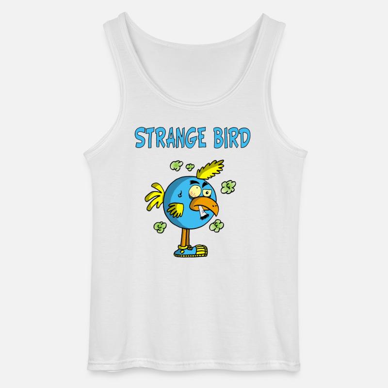 Seltsamer blauer Vogel - Gildan Männer Tank Top - Weiß