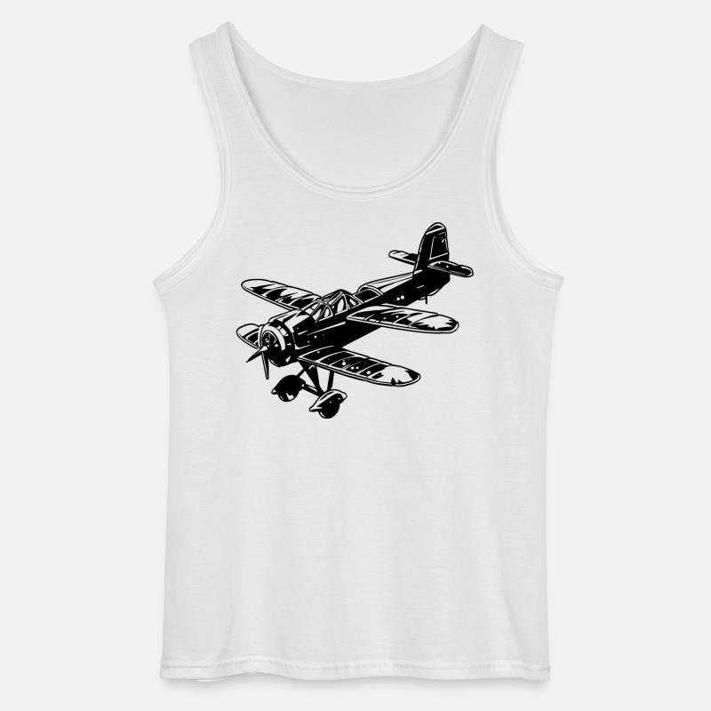 Propeller Flugzeug Grafik - Gildan Männer Tank Top - Weiß