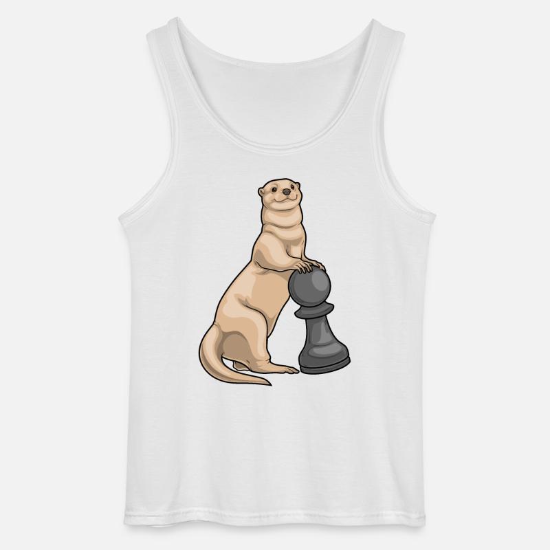 Otter Schachfigur Bauer Schach - Gildan Männer Tank Top - Weiß