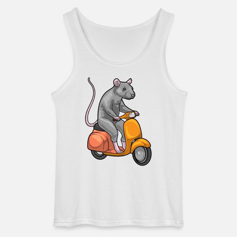 Ratte Motorroller - Gildan Männer Tank Top - Weiß