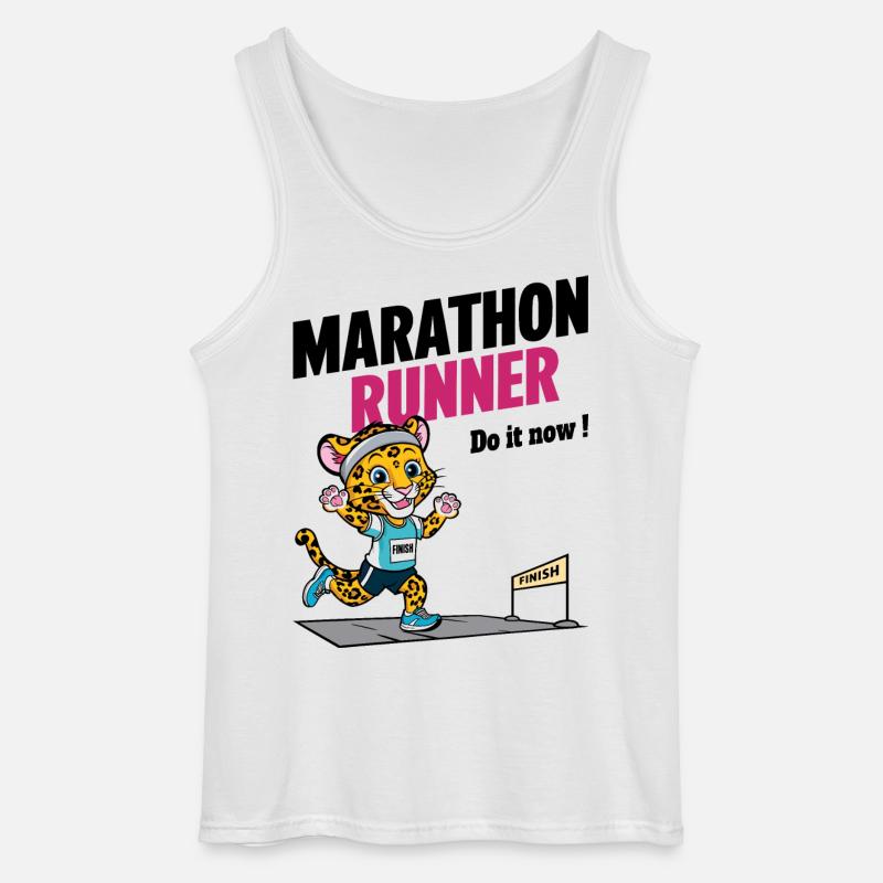 Leopard Marathon Läufer - Gildan Männer Tank Top - Weiß