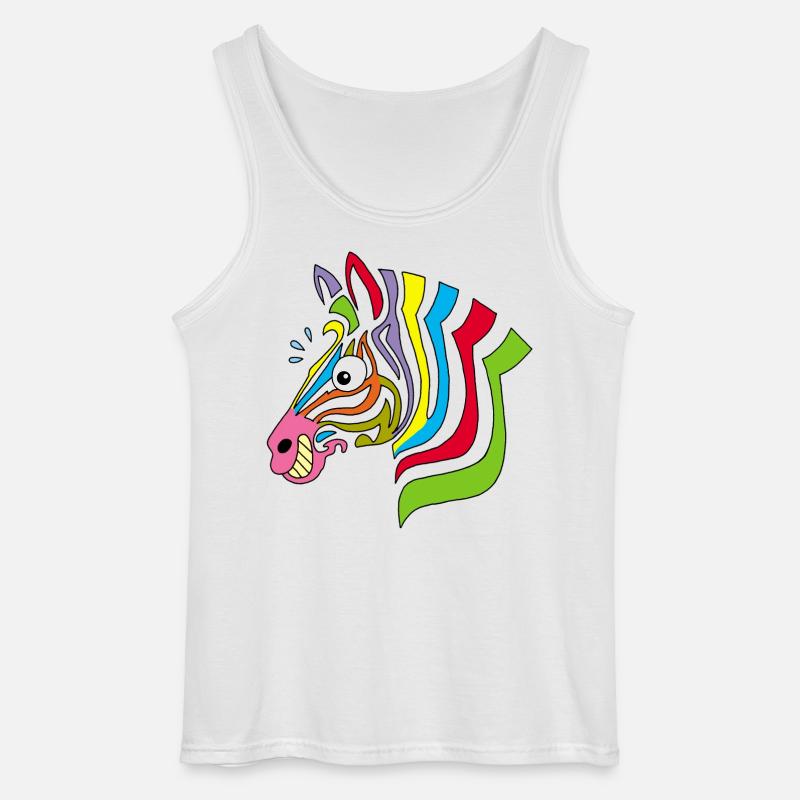 mehrfarbiges Zebra - Gildan Männer Tank Top - Weiß
