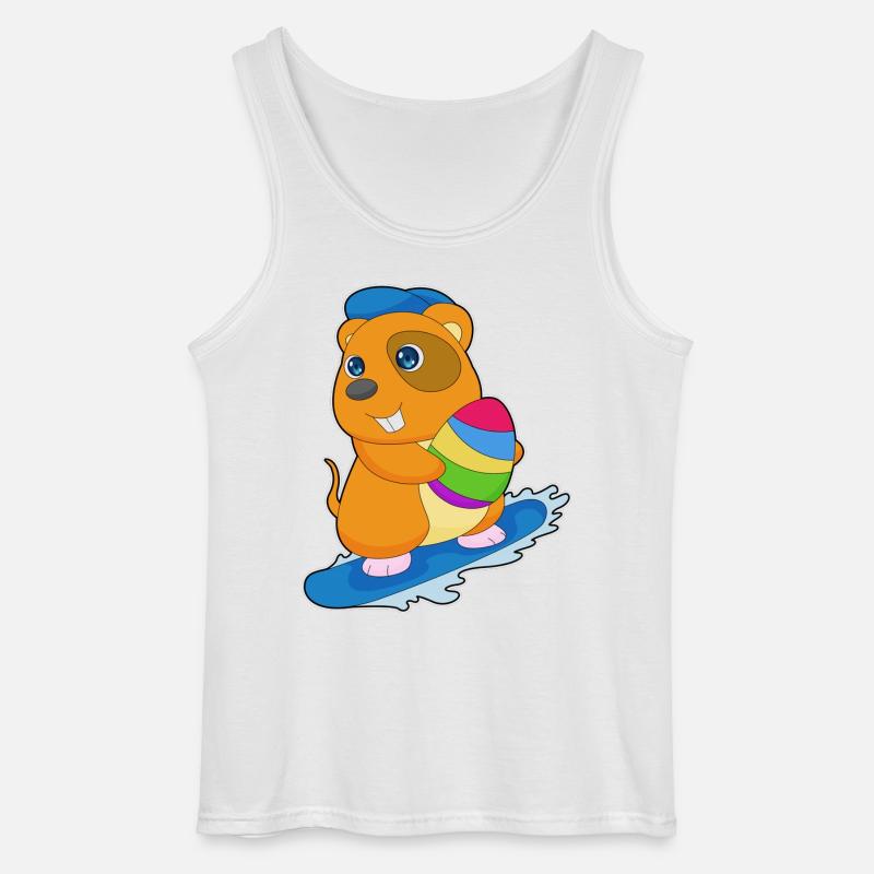 Hamster Ostern Snowboard - Gildan Männer Tank Top - Weiß