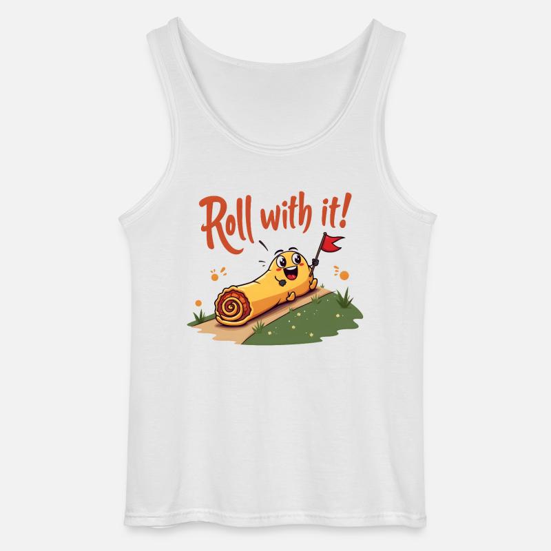 Roll With It Egg Roll - Gildan Men’s Tank Top - white