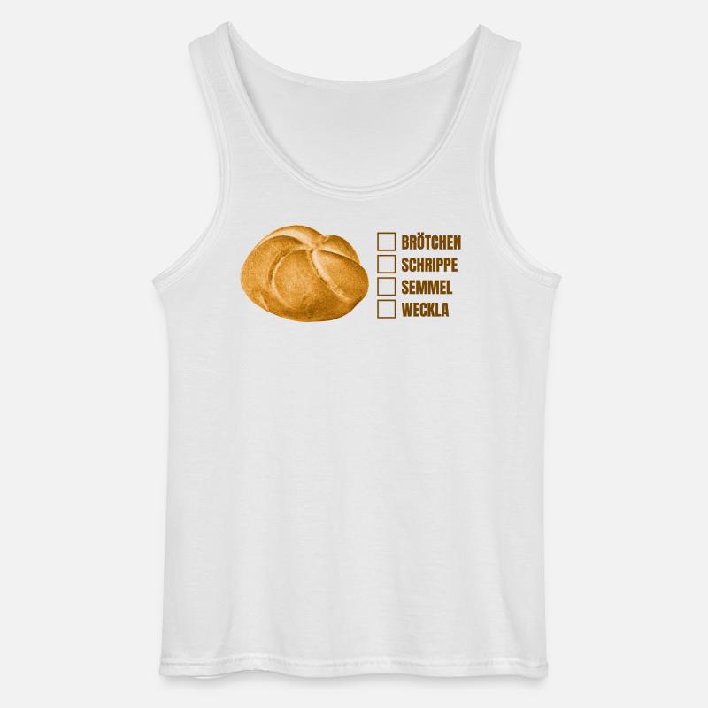 Brötchen oder Semmel? – Lustiges Dialekt-Design - Gildan Männer Tank Top - Weiß