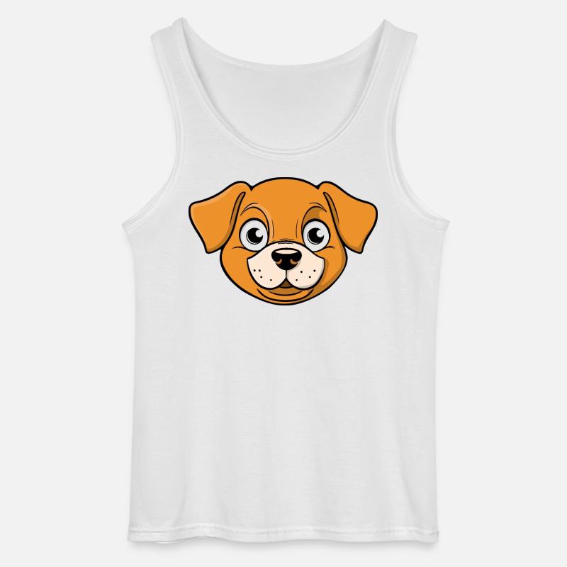 Fröhliches Bild eines Hundekopfes - Gildan Männer Tank Top - Weiß