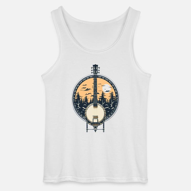Banjo Grafik - Gildan Männer Tank Top - Weiß
