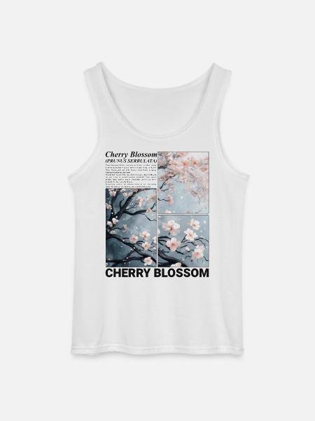 Kwiat wiśni Sakura Kwiat Wiosna Natura Prezent - Męski tank top Gildan - biały