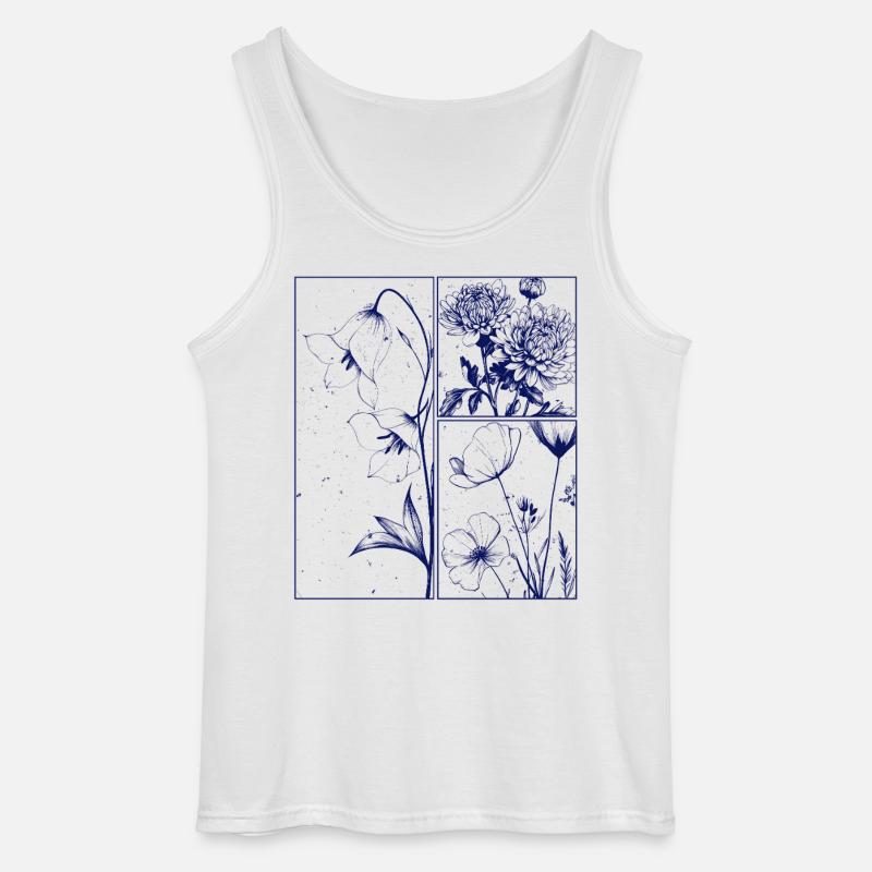 Blumen Chrysantheme Campanula Botanik Geschenk - Gildan Männer Tank Top - Weiß