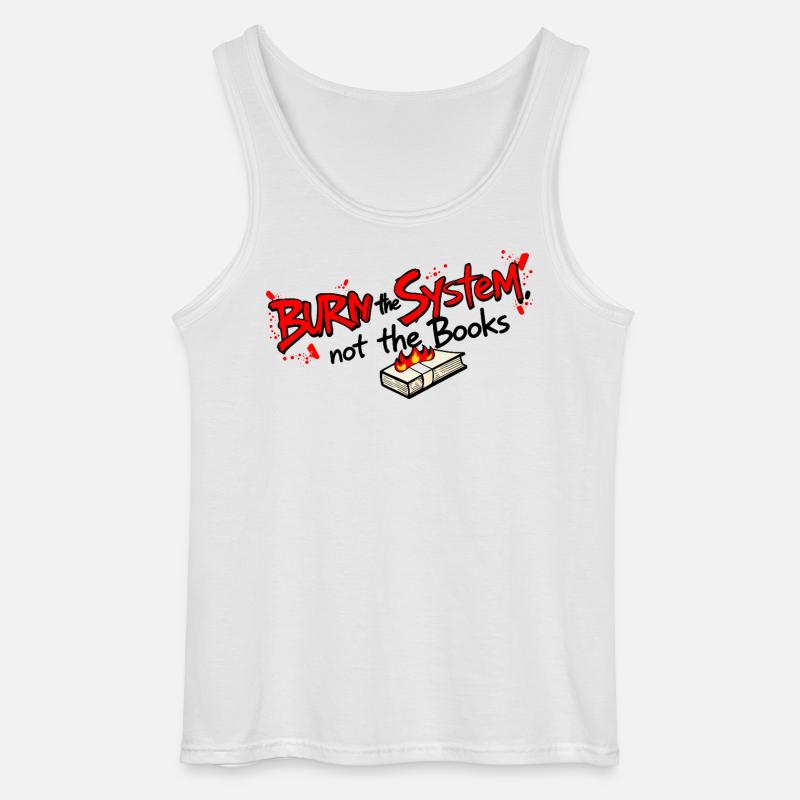 Verbrenne das System - Gildan Männer Tank Top - Weiß