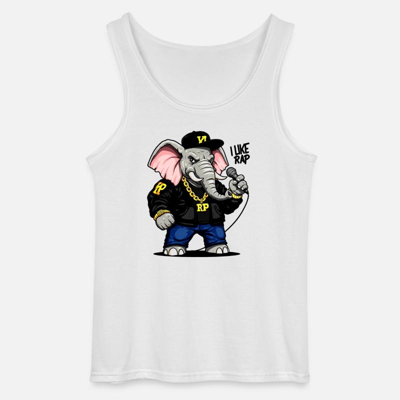 Rapper-Elefant: einzigartiger urbaner Style! - Gildan Männer Tank Top - Weiß