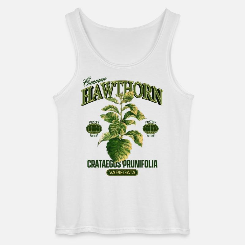 Almindelig tjørn botanisk kunst - Gildan tanktop til mænd - hvid