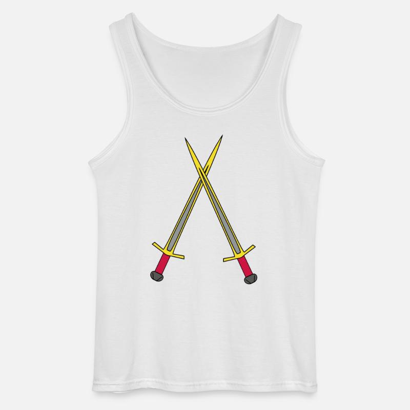 Schwert Ritter Mittelalter Krieger Schwerter - Gildan Männer Tank Top - Weiß