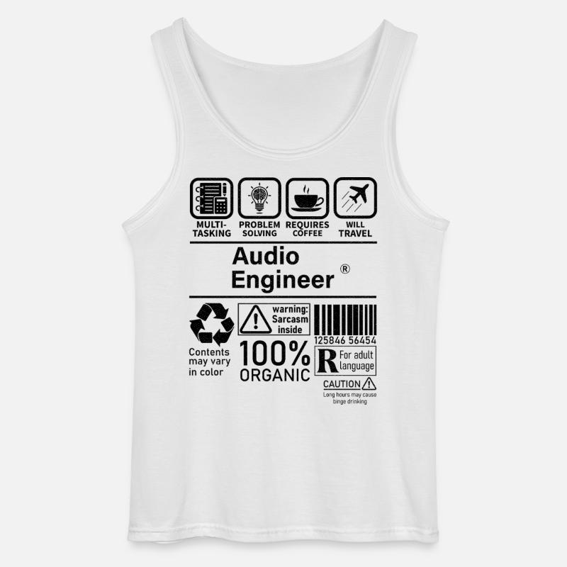 Audio Engineer multi tasking problem solving - Gildan Men’s Tank Top - white