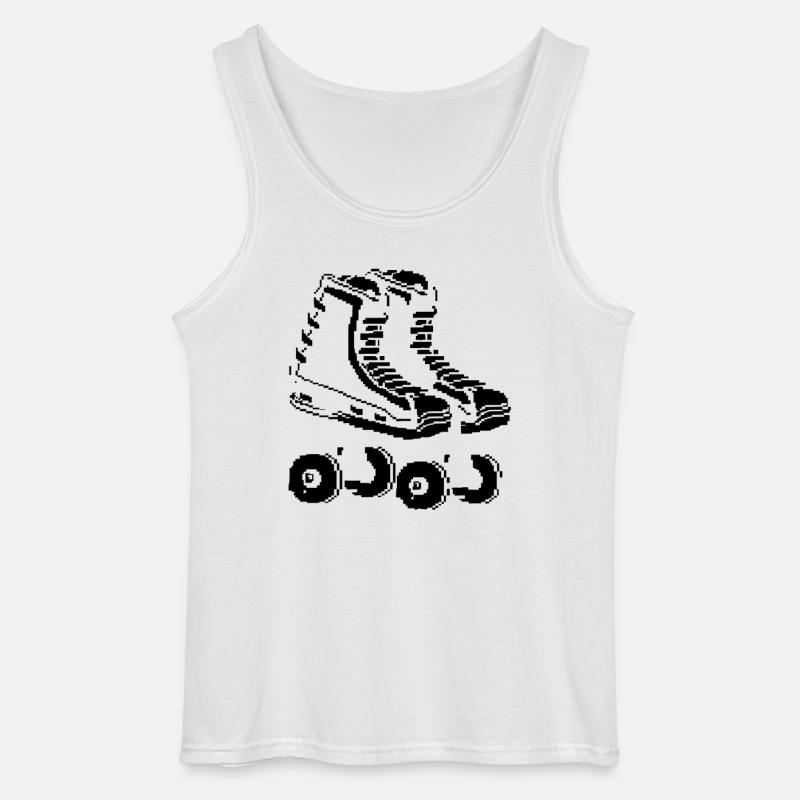 Roller Skates Pixel Kunst - Gildan Männer Tank Top - Weiß