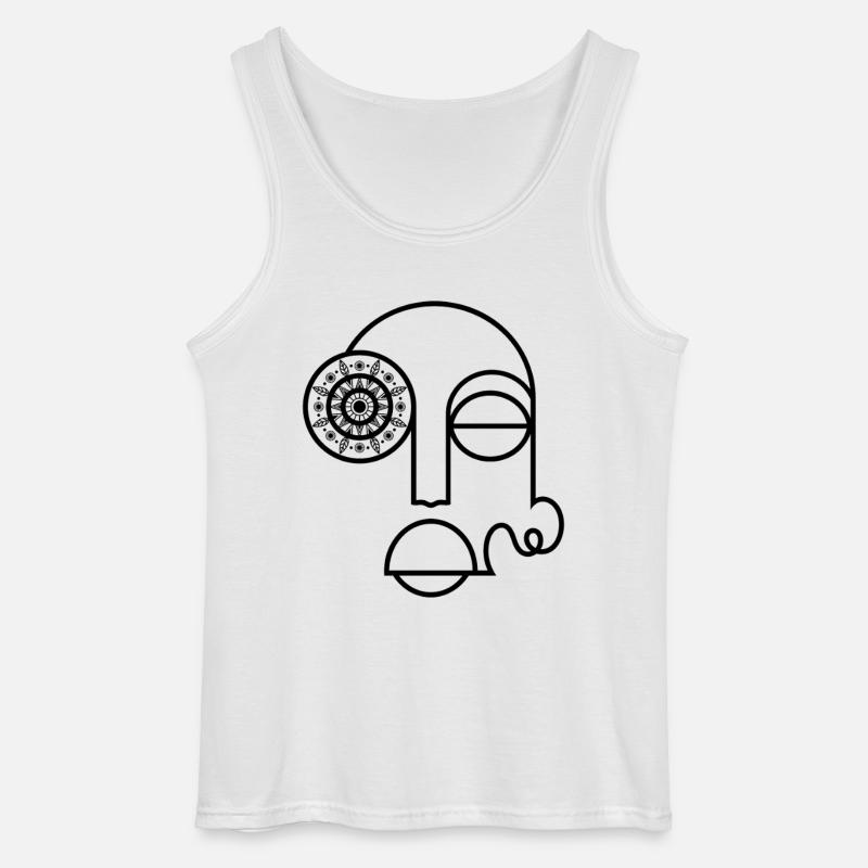 Abstraktes Gesicht / Modernes abstraktes Gesicht - Gildan Männer Tank Top - Weiß