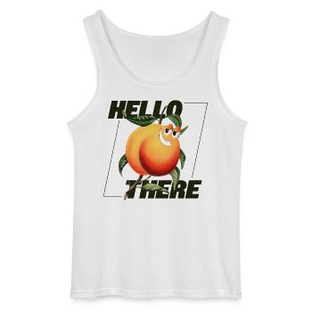 Peach Retro – Déclaration Hello There - Débardeur Gildan Homme - blanc - Devant - AI Model Male 185 dark (185cm)