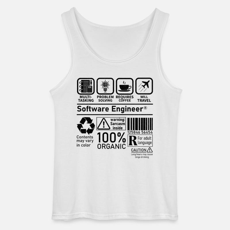 software engineer multi tasking problem solving - Gildan Men’s Tank Top - white
