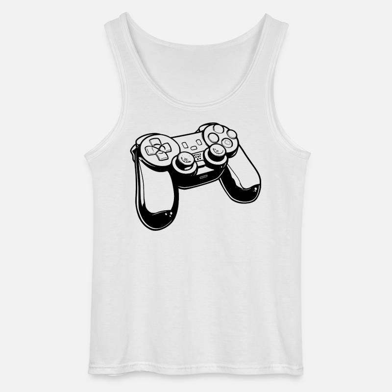 Gaming Controller Drawing - Gildan Men’s Tank Top - white