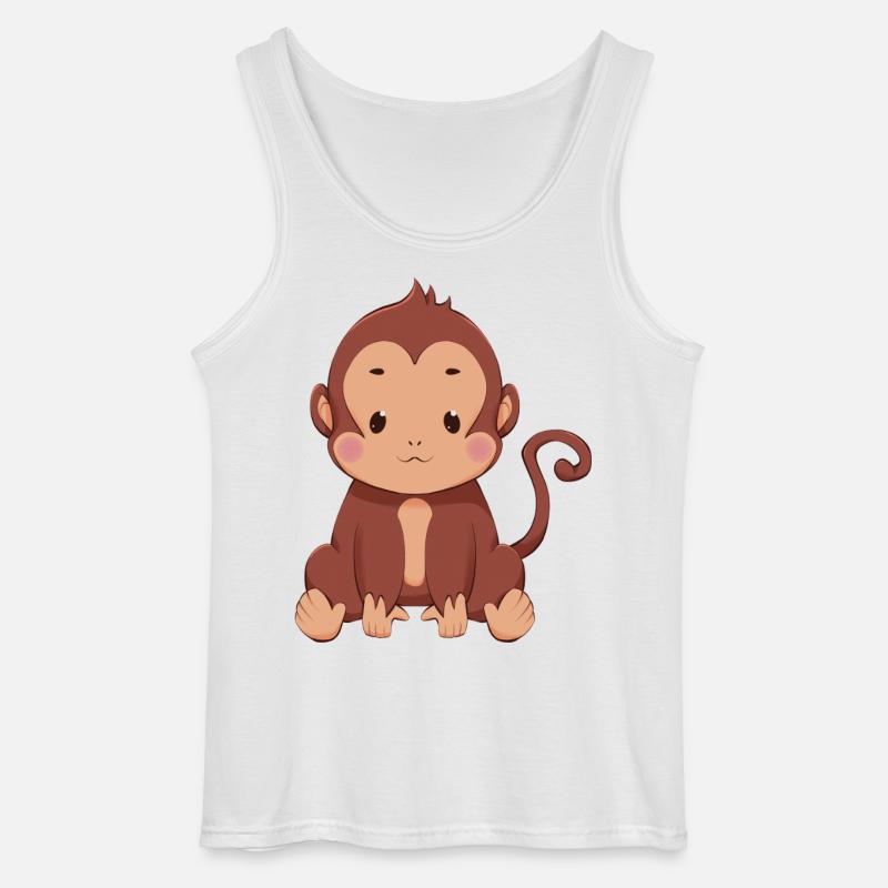 Affe - Gildan Männer Tank Top - Weiß