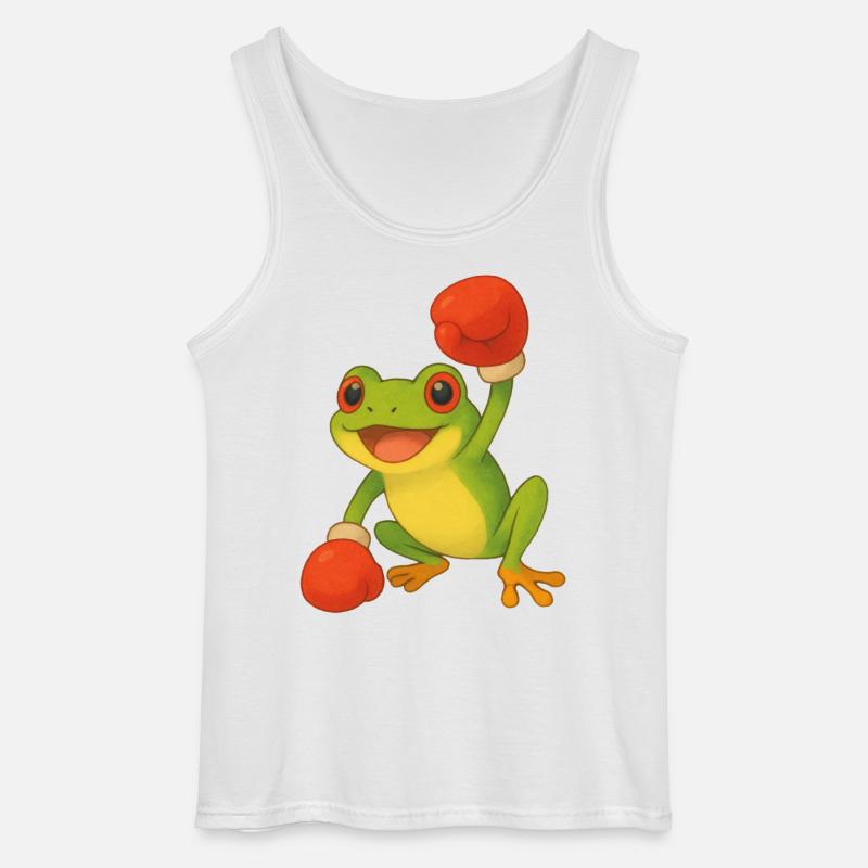 Frosch mit Boxhandschuhen - Gildan Männer Tank Top - Weiß