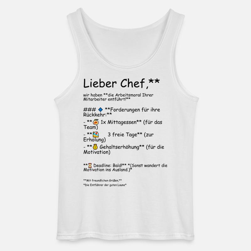Die Arbeitsmoral - Gildan Männer Tank Top - Weiß