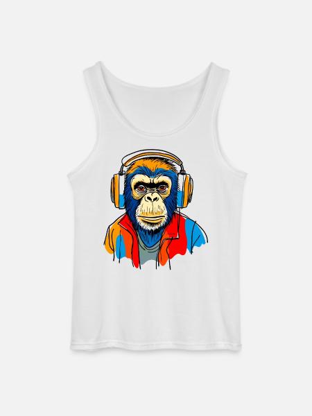 Singe avec casque - Débardeur Gildan Homme - blanc