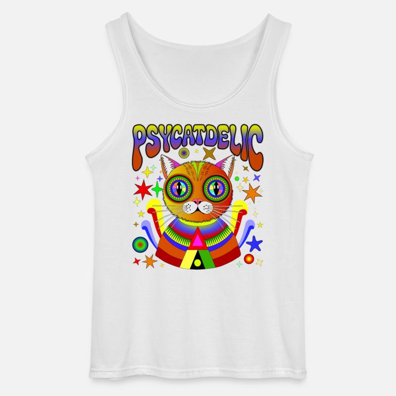 PSYCATDELIC - Gildan Männer Tank Top - Weiß