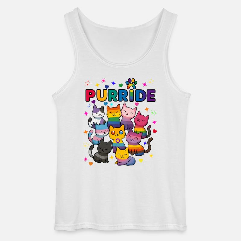 Purride Chats LGBT - Débardeur Gildan Homme - blanc